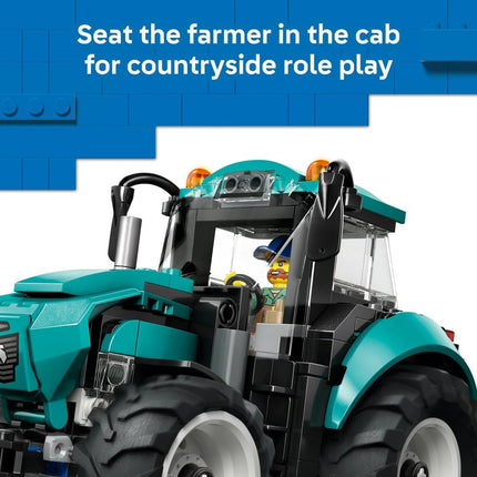 LEGO City Tractor 60498 Farm Vehicle Model Kit, Farmer Minifigure, Building Toy, Birthday Gift for 6+ Year Old Boys & Girls, 204 Pieces