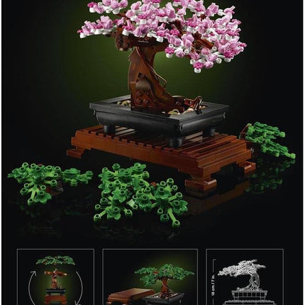 LEGO Botanicals Bonsai Tree 10281 Faux Bonsai Plant, Cherry Blossom Flowers, Building Kit for Adults, Home Decor, Gift for Women & Men, 878 Pieces