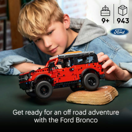 LEGO Technic Ford Bronco SUV 42213 Off-Road Car Toy, V6 Engine & Suspension, Model Kit for Kids, Gift for 9+ Year Old Boys & Girls, 943 Pieces