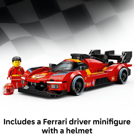 LEGO Speed Champions Ferrari 499P 77261 Race Car Toy, Collectible Driver Minifigure, STEM Model Kit, Gift for 9+ Year Old Boys & Girls, 329 Pieces