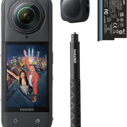 حزمة Insta360 X5 للمبتدئين - كاميرا 360 بدقة 8K مع مستشعرين مزدوجين بحجم 1/1.28 بوصة
