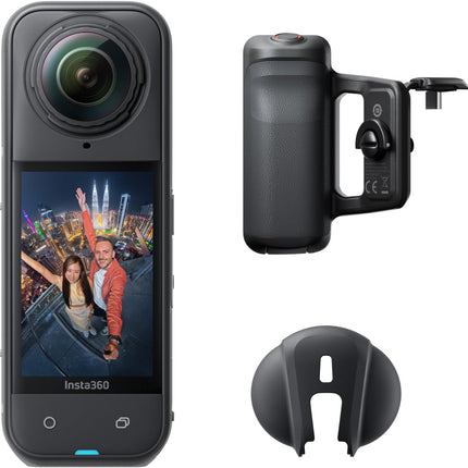 مجموعة مقبض التصوير Insta360 X5 - كاميرا 360 درجة بدقة 8K ومقاومة للماء، إضاءة منخفضة رائدة، تأثير عصا سيلفي غير مرئية، عدسة متينة وقابلة للاستبدال، بطارية تدوم 3 ساعات، واقي رياح مدمج، تثبيت