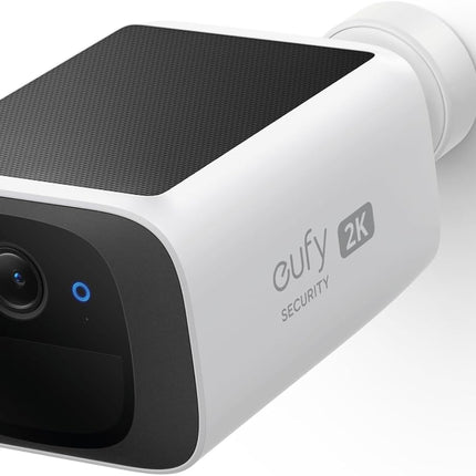 eufy security S220 SoloCam Solar Security Camera Outdoor Wireless, Continuous Power, 2K Resolution Home Security Camera, 2.4 GHz Wi-Fi, No Monthly Fee, HomeBase 3 Compatible (1, Solo Cam)