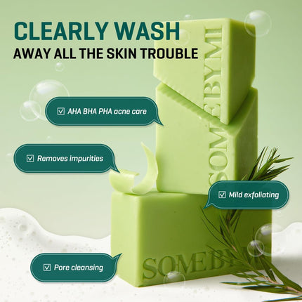 Some By Mi AHA-BHA-PHA 30Days Miracle Cleansing Bar | 106g | For Skin Exfoliating | Pore & Sebum Care | Improves Skin Tone and Inflammation