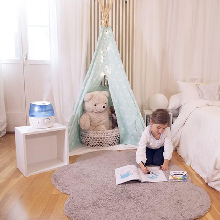جهاز ترطيب الجو بالموجات فوق الصوتية Vicks Mini Cool Mist Ultrasonic Humidifier (صغير الحجم، هادئ، لنوم أفضل، للسعال ونزلات البرد، للراحة، للزيوت العطرية، للرطوبة، للغرف حتى 15 متر مربع) VUL525