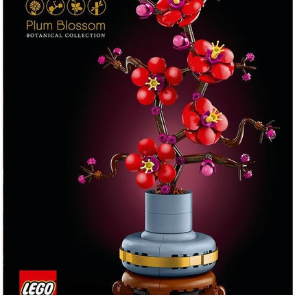 LEGO Botanicals Plum Blossom 10369 Artificial Flowers, Buildable Flowerpot, Set for Adults, Home Office Display, Gift for Women & Men, 327 Pieces