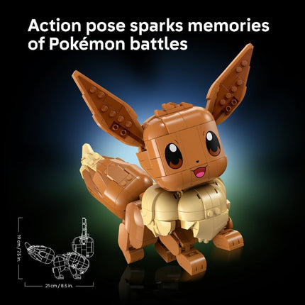 LEGO Pokémon Eevee 72151 Building Set for Adults, Anime Model Kit with Posable Limbs & Tail, DIY Room Decor, Collectible Gaming Gift, 587 Pieces