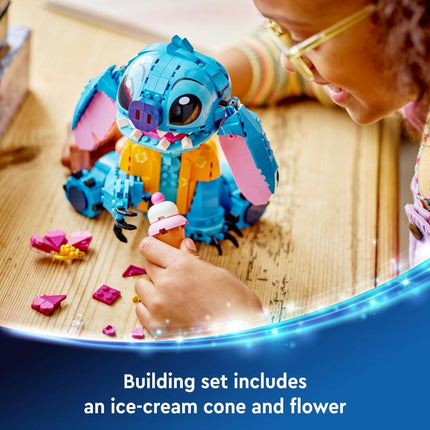LEGO Disney Stitch 43249 Play & Display Figure, Ice-Cream Cone & Flower, Building Toy, Gift for 9+ Year Old Girls & Boys, 730 Pieces