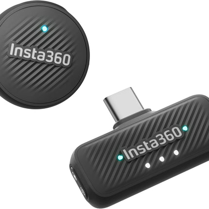 مايك هوائي Insta360 (جهاز إرسال TX واحد + جهاز استقبال RX واحد) - ميكروفون لافالير لاسلكي خفيف الوزن للغاية