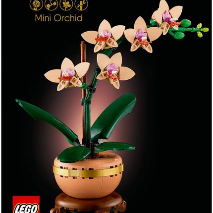 LEGO Botanicals Mini Orchid 10343 Artificial Flowers, Terracotta-Style Flowerpot, Set for Adults, Home Decor, DIY Gift Idea, 274 Pieces