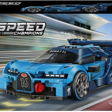 LEGO Speed Champions Bugatti Vision GT Hyper Sports Car 77253 Race Car Toy, Collectible Driver Minifigure, Gaming Model Kit, Gift for 9+ Year Old Boys & Girls, 284 Pieces