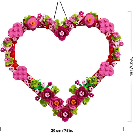 LEGO Iconic Heart Ornament 40638 Display Model with Flowers, Leaves & Hearts, Arts & Crafts Kit, Gift for 9+ Year Old Boys & Girls, 254 Pieces
