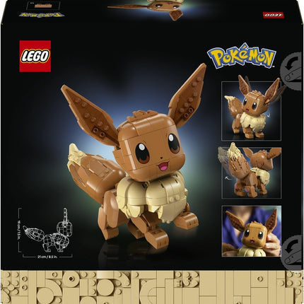 LEGO Pokémon Eevee 72151 Building Set for Adults, Anime Model Kit with Posable Limbs & Tail, DIY Room Decor, Collectible Gaming Gift, 587 Pieces