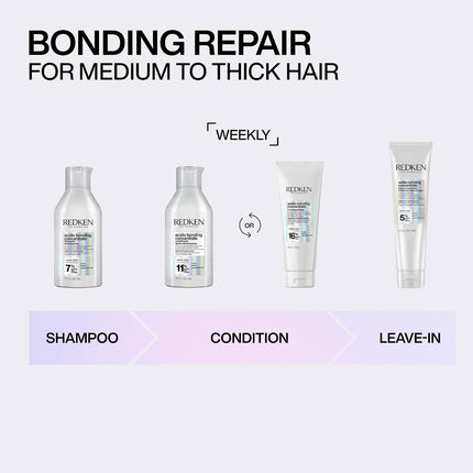 Redken Acidic Bonding Concentrate Shampoo | Repair Damaged Hair | 300ml Professional formula with citric acid & bonding complex, cleanses hair & works molecularly to repair & strengthen the hair