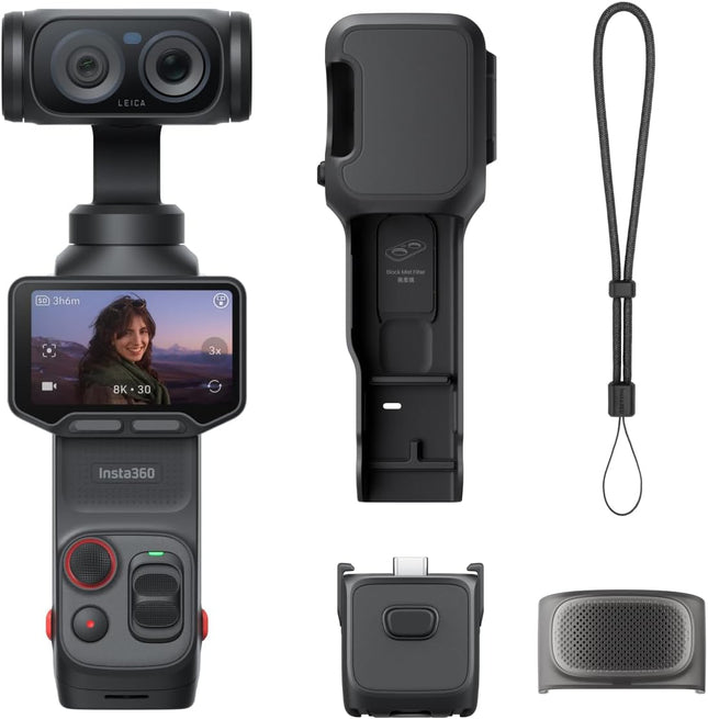كاميرا Insta360 Luna Ultra Cosmic Black - 8K ثنائية العدسة Leica Vlogging