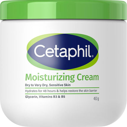 Cetaphil Moisturizing Cream | Face & Body | Men & Women | Normal to Dry to Very Dry Sensitive Skin | Non-Comedogenic | Vit B5, Niacinamid & Panthenol | Unscented | 453g