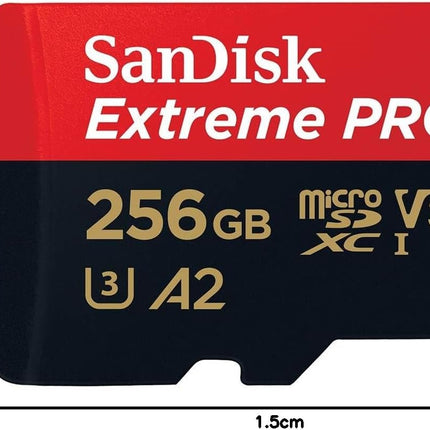 بطاقة SanDisk Extreme PRO microSD UHS-I بسعة 512 جيجابايت للفيديو بدقة 4K على الهواتف الذكية وكاميرات الحركة والطائرات بدون طيار، سرعة قراءة 200 ميجابايت/ثانية، سرعة كتابة 140 ميجابايت/ثانية، SDSQXCD-512G-GN6MA، أحمر/أسود