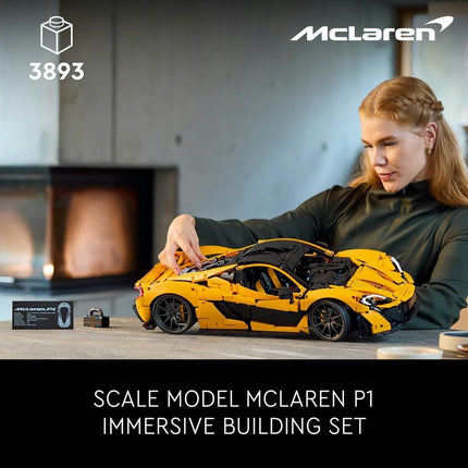 LEGO Technic McLaren P1 42172 Hypercar Model Kit for Adults, V8 Piston Engine & 7-Speed Gearbox, Display Set, Gift for Men & Women, 3,893 Pieces