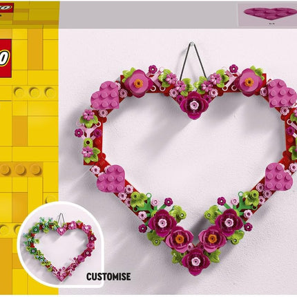 LEGO Iconic Heart Ornament 40638 Display Model with Flowers, Leaves & Hearts, Arts & Crafts Kit, Gift for 9+ Year Old Boys & Girls, 254 Pieces