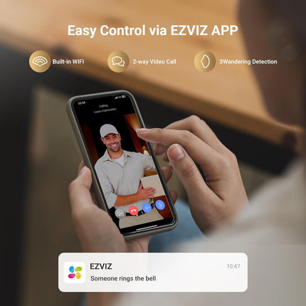 EZVIZ Smart Lock Y3000FVP PLUS, 8-in-1 Smart Door Lock, Palm Vein & 3D Face Recognition Door Lock, Built-in Wifi+8GB storage, Night Vision, Active Intercom & Child Safety (6068 Mortise)