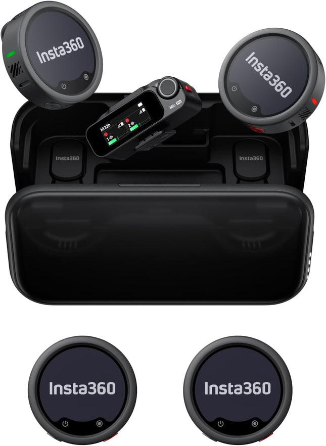 ميكروفون لاسلكي - Insta360 Mic Pro (أربع وحدات إرسال + وحدة استقبال + علبة شحن)