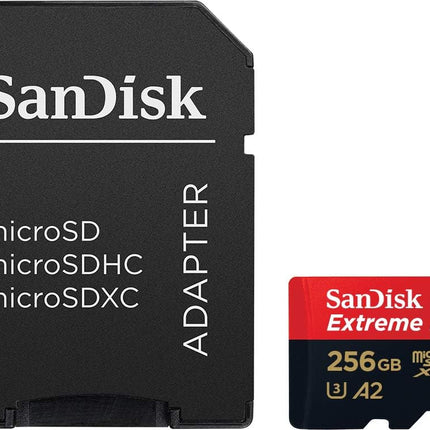 بطاقة SanDisk Extreme PRO microSD UHS-I بسعة 512 جيجابايت للفيديو بدقة 4K على الهواتف الذكية وكاميرات الحركة والطائرات بدون طيار، سرعة قراءة 200 ميجابايت/ثانية، سرعة كتابة 140 ميجابايت/ثانية، SDSQXCD-512G-GN6MA، أحمر/أسود