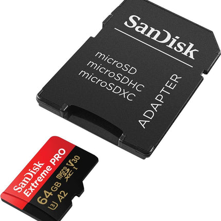 بطاقة SanDisk Extreme PRO microSD UHS-I بسعة 512 جيجابايت للفيديو بدقة 4K على الهواتف الذكية وكاميرات الحركة والطائرات بدون طيار، سرعة قراءة 200 ميجابايت/ثانية، سرعة كتابة 140 ميجابايت/ثانية، SDSQXCD-512G-GN6MA، أحمر/أسود