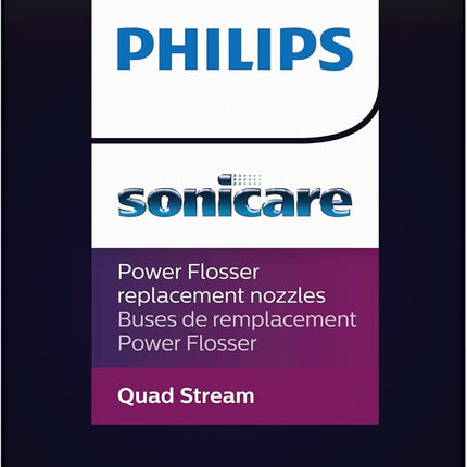 Philips Sonicare Power Flosser Quad Stream Tips (F3) – 2 Pack, White (HX3062/00)