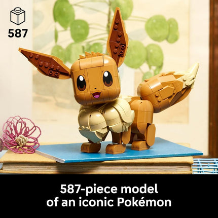 LEGO Pokémon Eevee 72151 Building Set for Adults, Anime Model Kit with Posable Limbs & Tail, DIY Room Decor, Collectible Gaming Gift, 587 Pieces