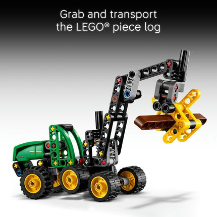 LEGO Technic John Deere 1470H Wheeled Harvester 42218 Construction Vehicle Toy, Rotating Boom & Working Claw, STEM Model Kit, Gift for 7+ Year Old Boys & Girls, 117 Pieces