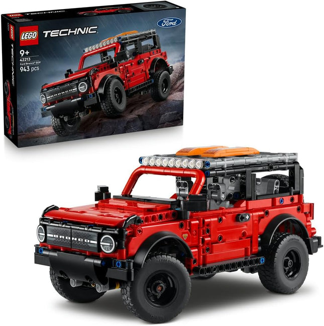 LEGO Technic Ford Bronco SUV 42213 Off-Road Car Toy, V6 Engine & Suspension, Model Kit for Kids, Gift for 9+ Year Old Boys & Girls, 943 Pieces