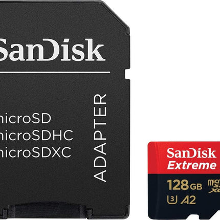 بطاقة SanDisk Extreme PRO microSD UHS-I بسعة 512 جيجابايت للفيديو بدقة 4K على الهواتف الذكية وكاميرات الحركة والطائرات بدون طيار، سرعة قراءة 200 ميجابايت/ثانية، سرعة كتابة 140 ميجابايت/ثانية، SDSQXCD-512G-GN6MA، أحمر/أسود