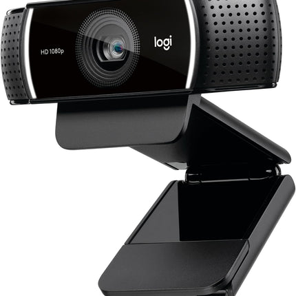 Logitech C922 Pro Stream Webcam, 1080p/30fps or 720p/60fps Hyperfast Streaming, Stereo Audio, HD Light Correction, Autofocus, For YouTube, Twitch, XSplit, PC/Mac/Laptop/Macbook/Tablet - Black