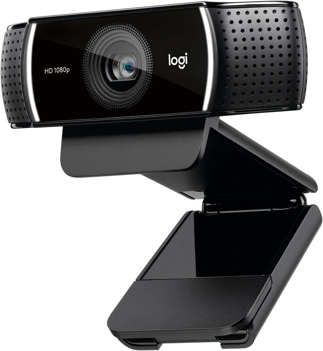 Logitech C922 Pro Stream Webcam, 1080p/30fps or 720p/60fps Hyperfast Streaming, Stereo Audio, HD Light Correction, Autofocus, For YouTube, Twitch, XSplit, PC/Mac/Laptop/Macbook/Tablet - Black