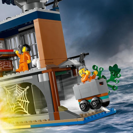 LEGO City Police Prison Island 60419 Police Toy, Helicopter, Boat, 7 Minifigures plus Dog & Shark Figures, Gift for 7+ Year Old Boys & Girls, 980 Pieces