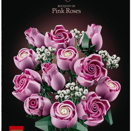 LEGO Botanicals Bouquet of Pink Roses 10374 Artificial Flowers, Baby's Breath Sprigs, Building Set for Adults, Home Decor, DIY Gift Idea, 789 Pieces
