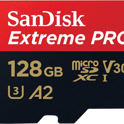 بطاقة SanDisk Extreme PRO microSD UHS-I بسعة 512 جيجابايت للفيديو بدقة 4K على الهواتف الذكية وكاميرات الحركة والطائرات بدون طيار، سرعة قراءة 200 ميجابايت/ثانية، سرعة كتابة 140 ميجابايت/ثانية، SDSQXCD-512G-GN6MA، أحمر/أسود