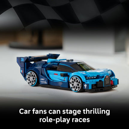 LEGO Speed Champions Bugatti Vision GT Hyper Sports Car 77253 Race Car Toy, Collectible Driver Minifigure, Gaming Model Kit, Gift for 9+ Year Old Boys & Girls, 284 Pieces