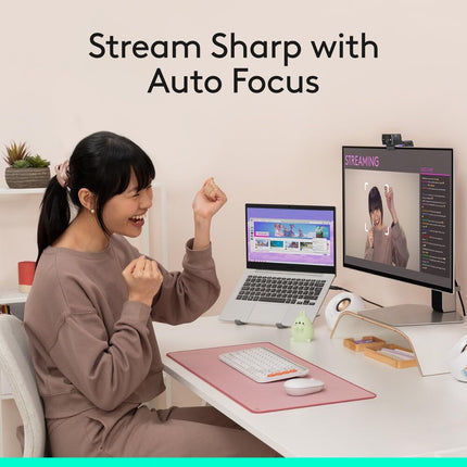 Logitech C922 Pro Stream Webcam, 1080p/30fps or 720p/60fps Hyperfast Streaming, Stereo Audio, HD Light Correction, Autofocus, For YouTube, Twitch, XSplit, PC/Mac/Laptop/Macbook/Tablet - Black