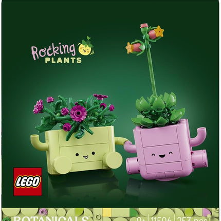 LEGO Botanicals Rocking Plants 11506 Artificial Flowers Set, 2 Faux Plants & Pastel Pots, Bedroom Decor, Gift for 9+ Year Old Girls & Boys, 253 Pieces