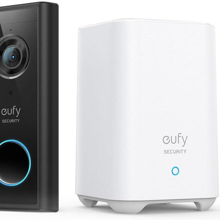 eufy 2K Battery-Powered Video Doorbell with HomeBase – Black