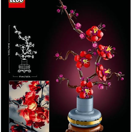 LEGO Botanicals Plum Blossom 10369 Artificial Flowers, Buildable Flowerpot, Set for Adults, Home Office Display, Gift for Women & Men, 327 Pieces