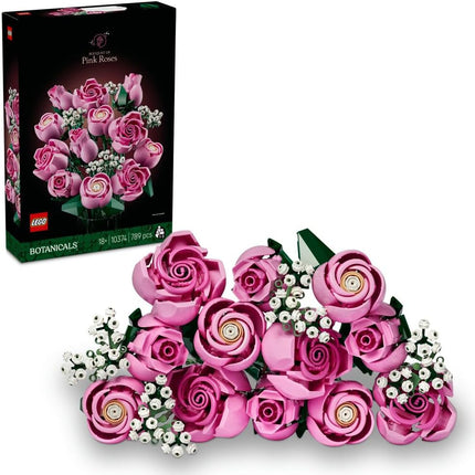 LEGO Botanicals Bouquet of Pink Roses 10374 Artificial Flowers, Baby's Breath Sprigs, Building Set for Adults, Home Decor, DIY Gift Idea, 789 Pieces