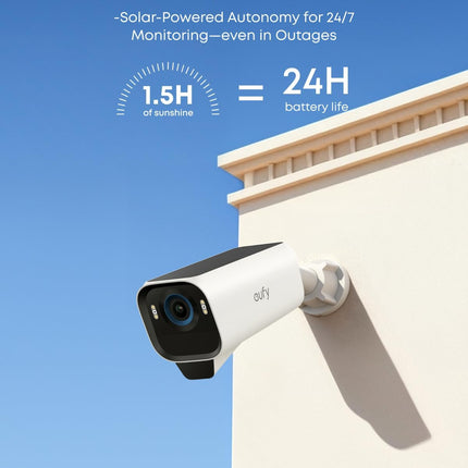 eufy Security eufyCam S3 Pro 4-Cam kit Solar Security Camera Outdoor Wireless, Colour Night Vision, 4K Resolution, Forever Power 2.0, Face Recognition AI, Expandable Local Storage