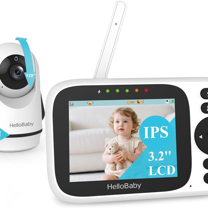 HelloBaby Baby Monitor Camera and Audio, Baby Camera No WiFi - 3.2” Screen