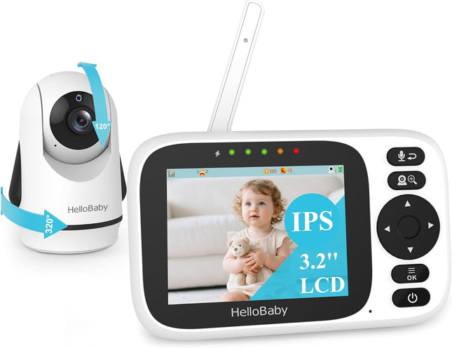 HelloBaby Baby Monitor Camera and Audio, Baby Camera No WiFi - 3.2” Screen