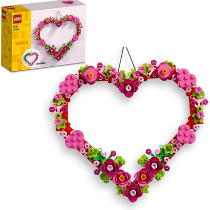 LEGO Iconic Heart Ornament 40638 Display Model with Flowers, Leaves & Hearts, Arts & Crafts Kit, Gift for 9+ Year Old Boys & Girls, 254 Pieces