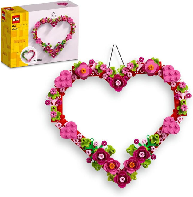 LEGO Iconic Heart Ornament 40638 Display Model with Flowers, Leaves & Hearts, Arts & Crafts Kit, Gift for 9+ Year Old Boys & Girls, 254 Pieces