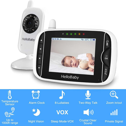 HelloBaby Baby Monitor Camera and Audio, 3.2 Inch Baby Camera Monitor