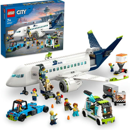 LEGO City Passenger Aeroplane 60367 Plane Model Building Set, Airport Ground Crew Vehicles, Play Set, Gift for 7+ Year Old Boys & Girls, 913 Pieces